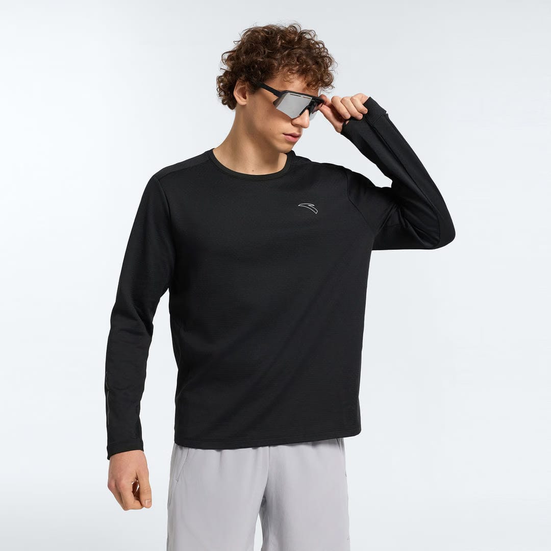Men's ANTA Run Long Sleeve Top - Black