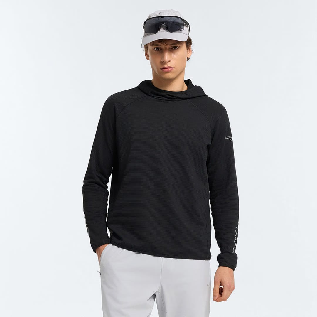 Men's ANTA Run Long Sleeve Hoodie - Black