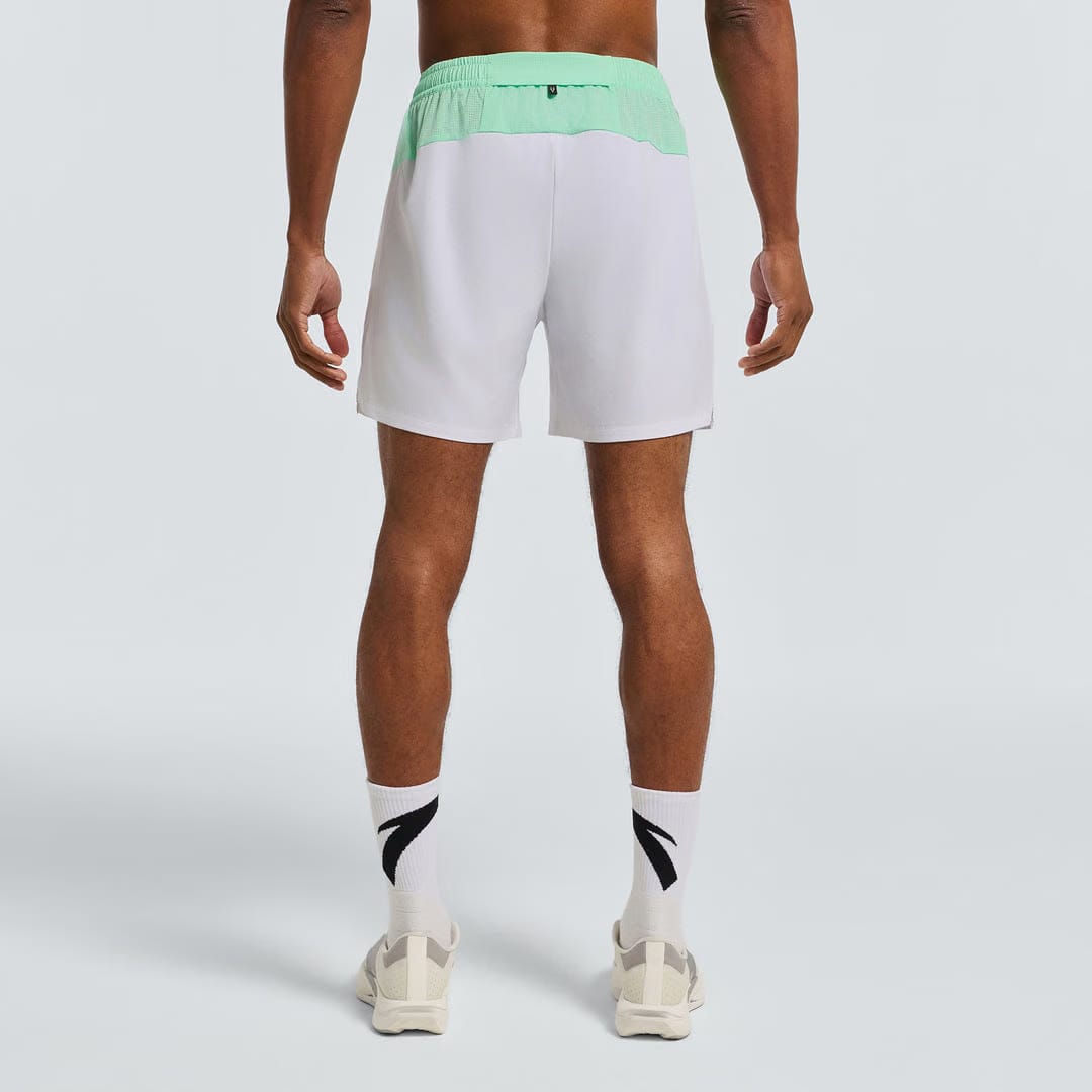Men's ANTA Run Woven Shorts - White/Neon Green