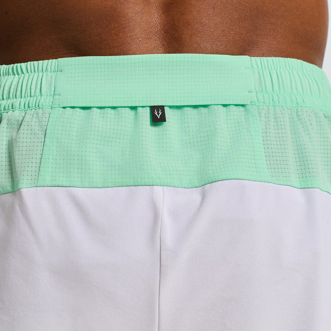 Men's ANTA Run Woven Shorts - White/Neon Green