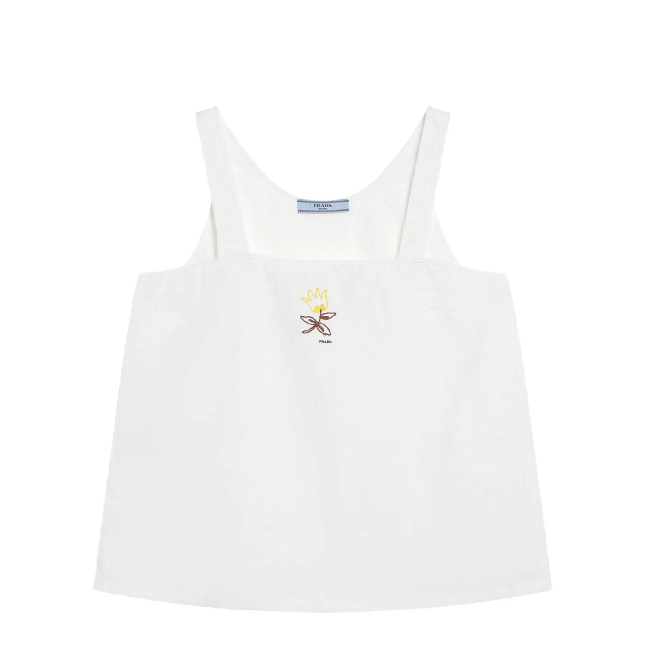 White Linen Top With Embroidery