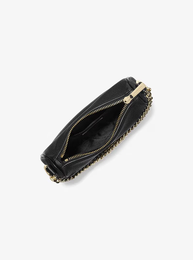 Michael Kors Carmela Small Pebbled Leather Convertible Crossbody BLACK Bag