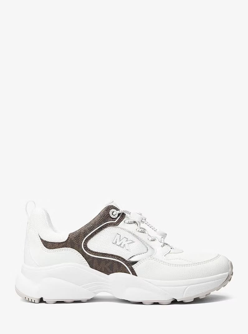 Jett Mixed-Media Trainer OP WHT/BROWN
