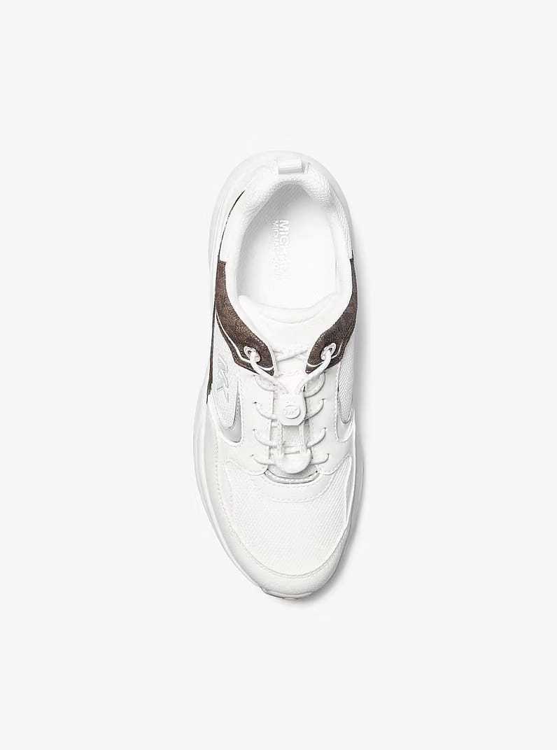 Jett Mixed-Media Trainer OP WHT/BROWN