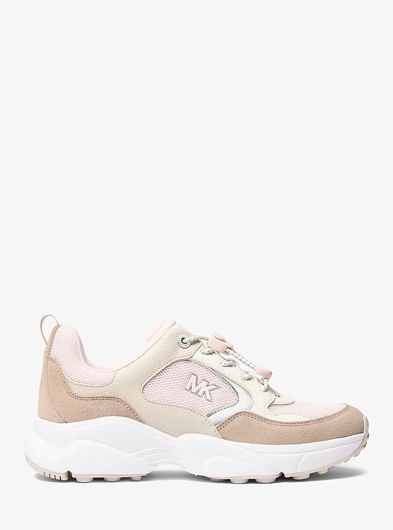 Jett Mixed-Media Trainer POWDER BLUSH