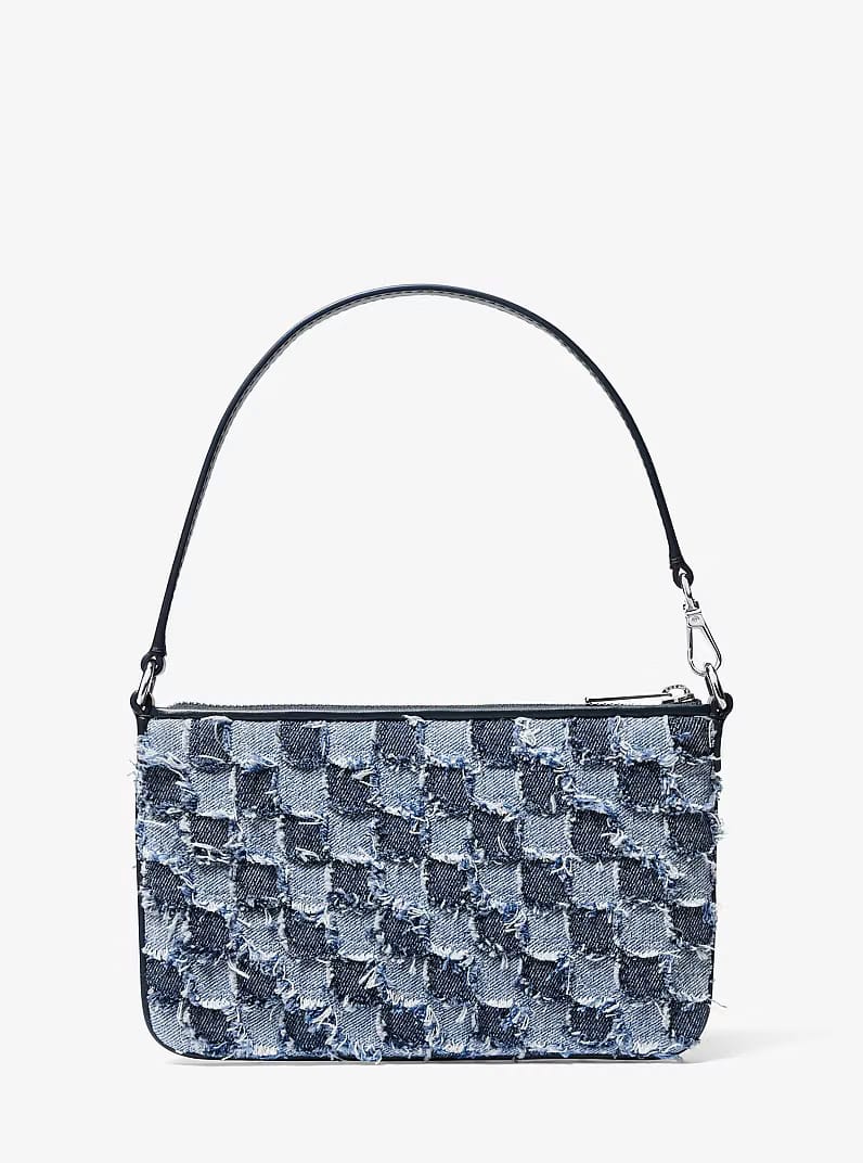 Jet Set Travel Small Patchwork Denim Convertible WASHED DENIM Wristlet