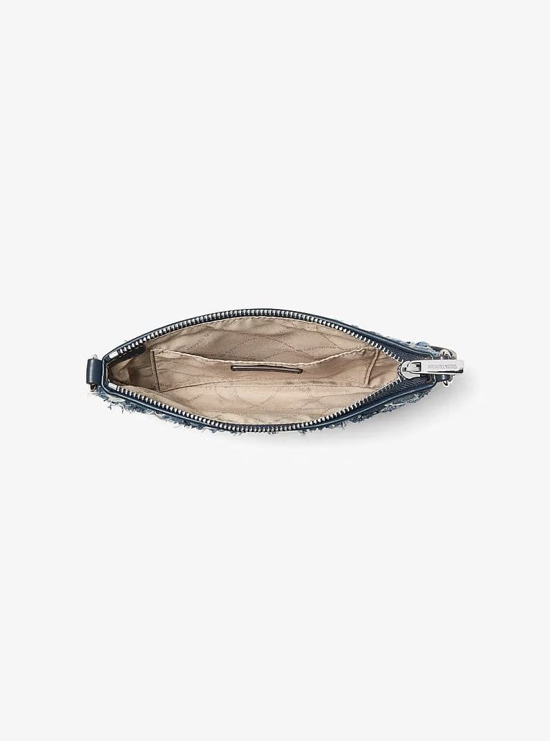 Jet Set Travel Small Patchwork Denim Convertible WASHED DENIM Wristlet