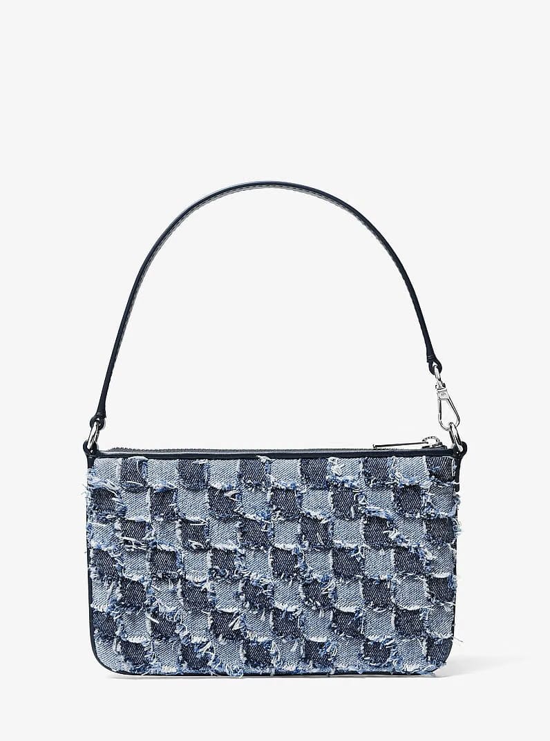 Jet Set Travel Small Patchwork Denim Convertible WASHED DENIM Wristlet
