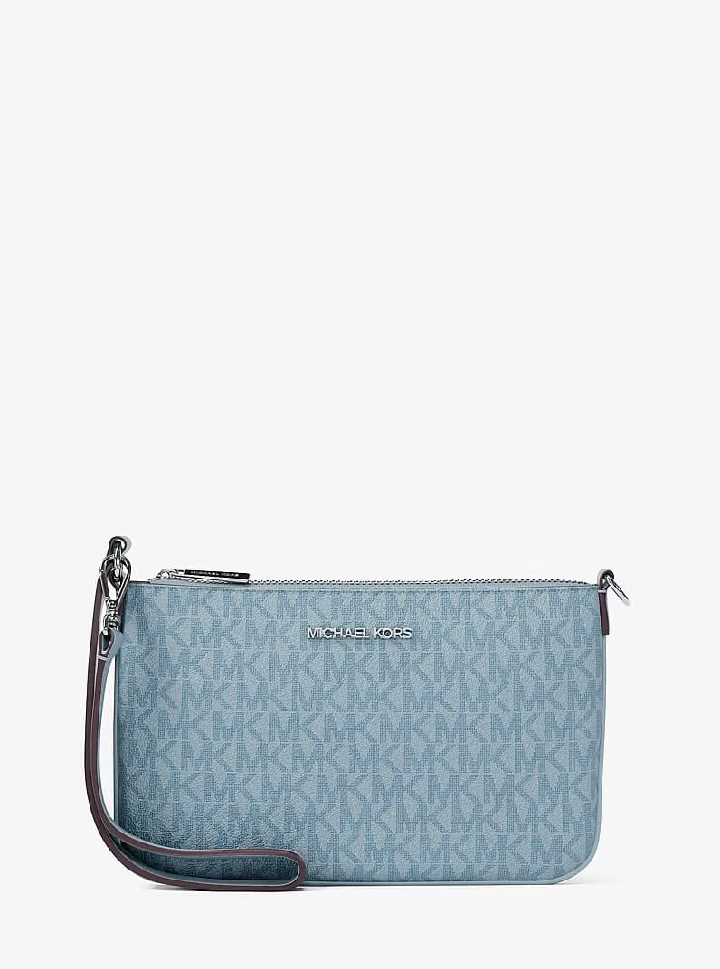 Jet Set Small Signature Logo Convertible PALE OCEAN Wristlet