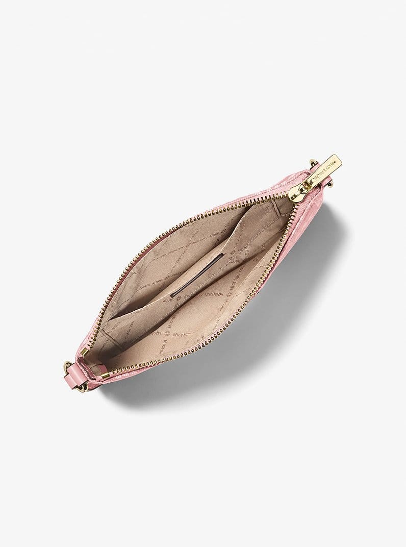 Jet Set Travel Small Logo Jacquard Denim Wristlet
