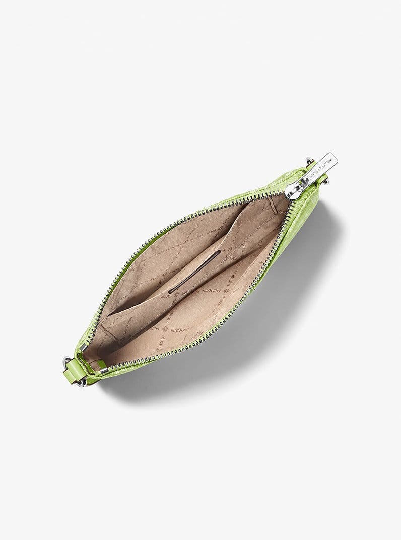 Jet Set Travel Small Logo Jacquard Denim Wristlet