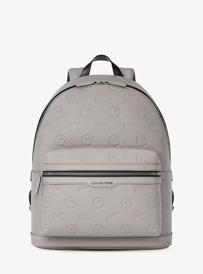 Cooper Medium Logo Debossed Dome Backpack PEARL GREY