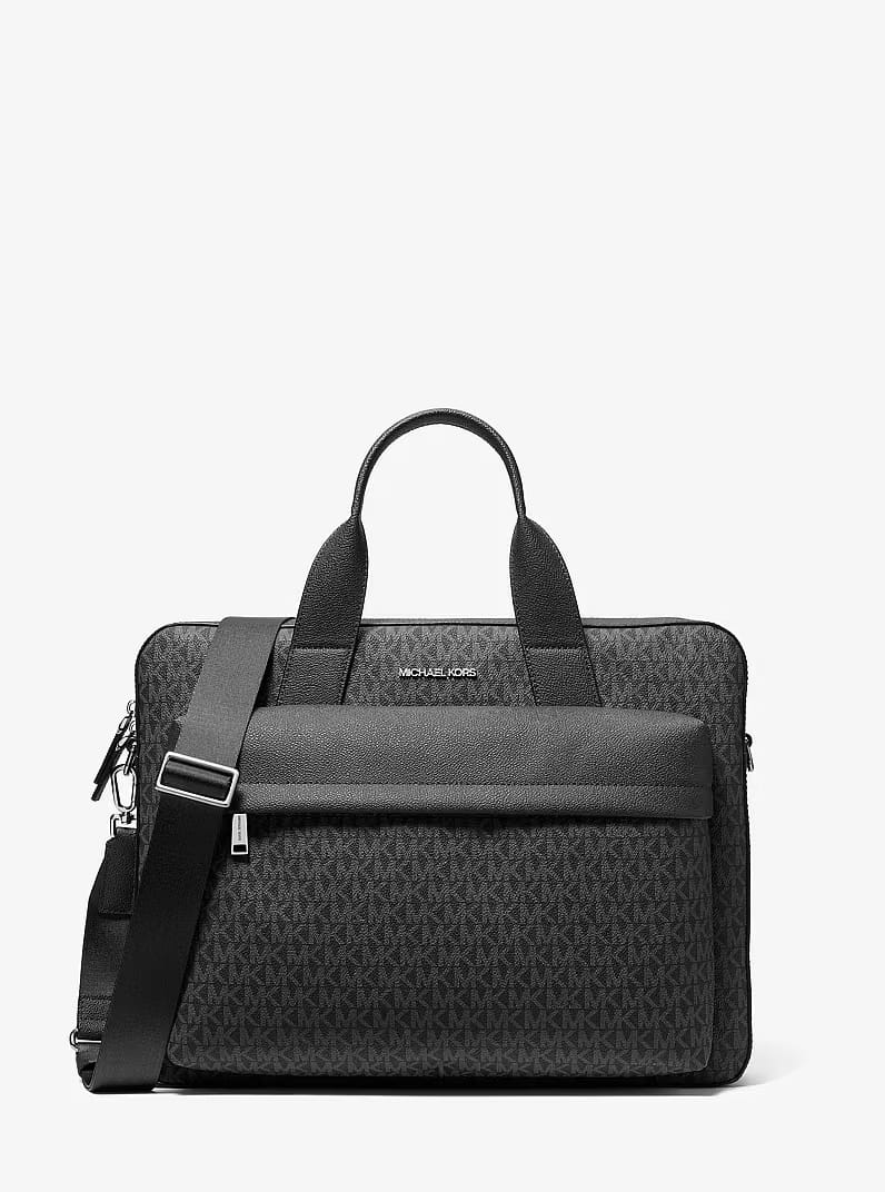 Pacey Medium Signature Logo Pocket BLACK Briefcase
