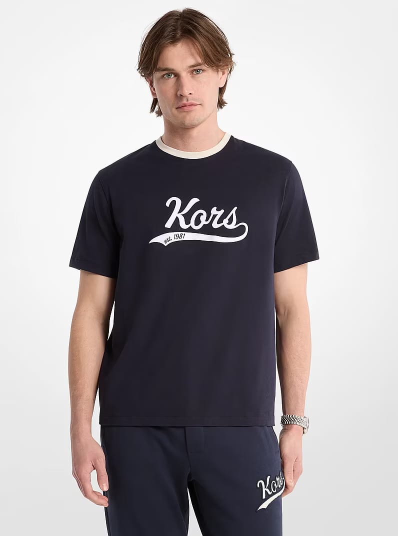 KORS Varsity Cotton Jersey MIDNIGHT T-Shirt