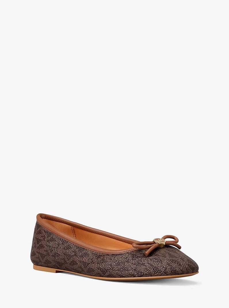Savannah Signature Logo Ballet Flat BROWN