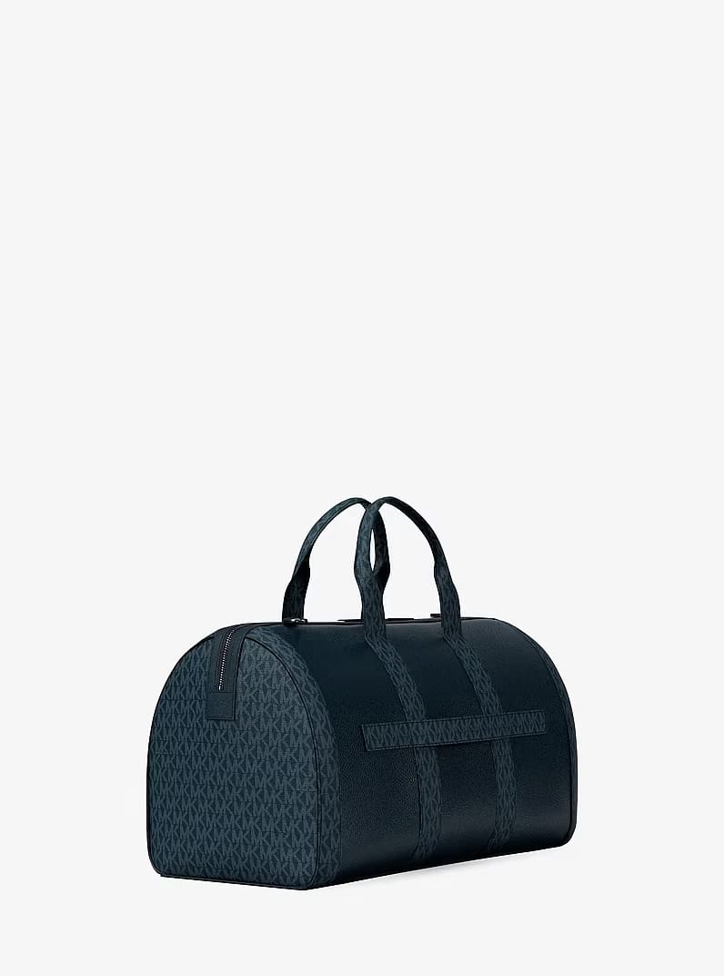 Cooper Pebbled Leather and Signature Logo Duffel NAVY Bag