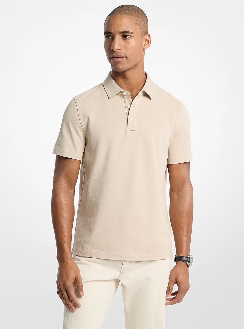 Pima Cotton Piqué Polo Shirt LIGHT SAND