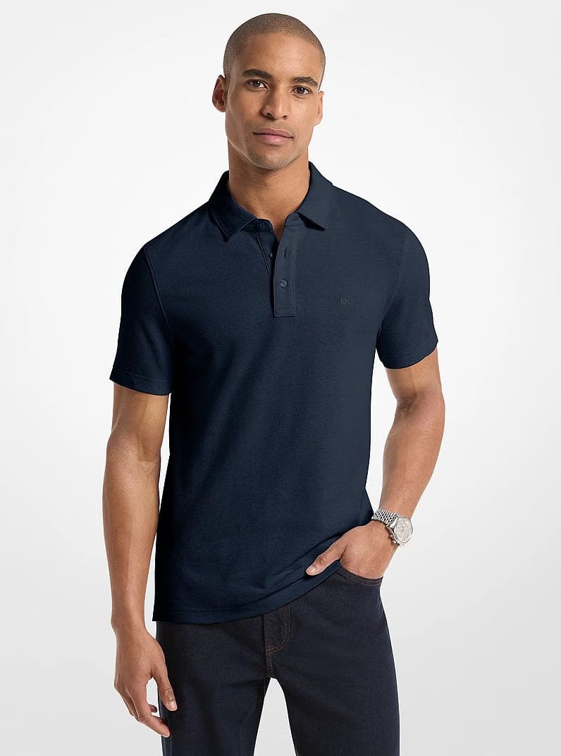 Michael Kors Pima Cotton Piqué Polo Shirt MIDNIGHT