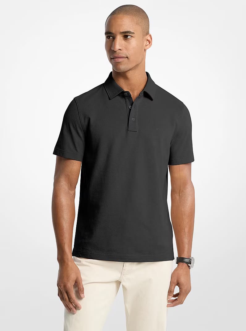 Pima Cotton Piqué Polo Shirt BLACK
