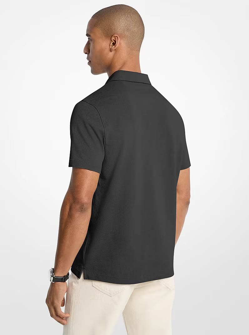 Pima Cotton Piqué Polo Shirt BLACK