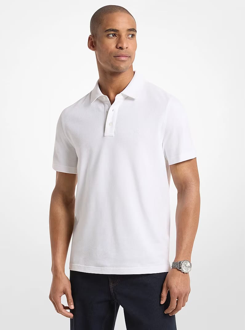 Pima Cotton Piqué Polo Shirt WHITE