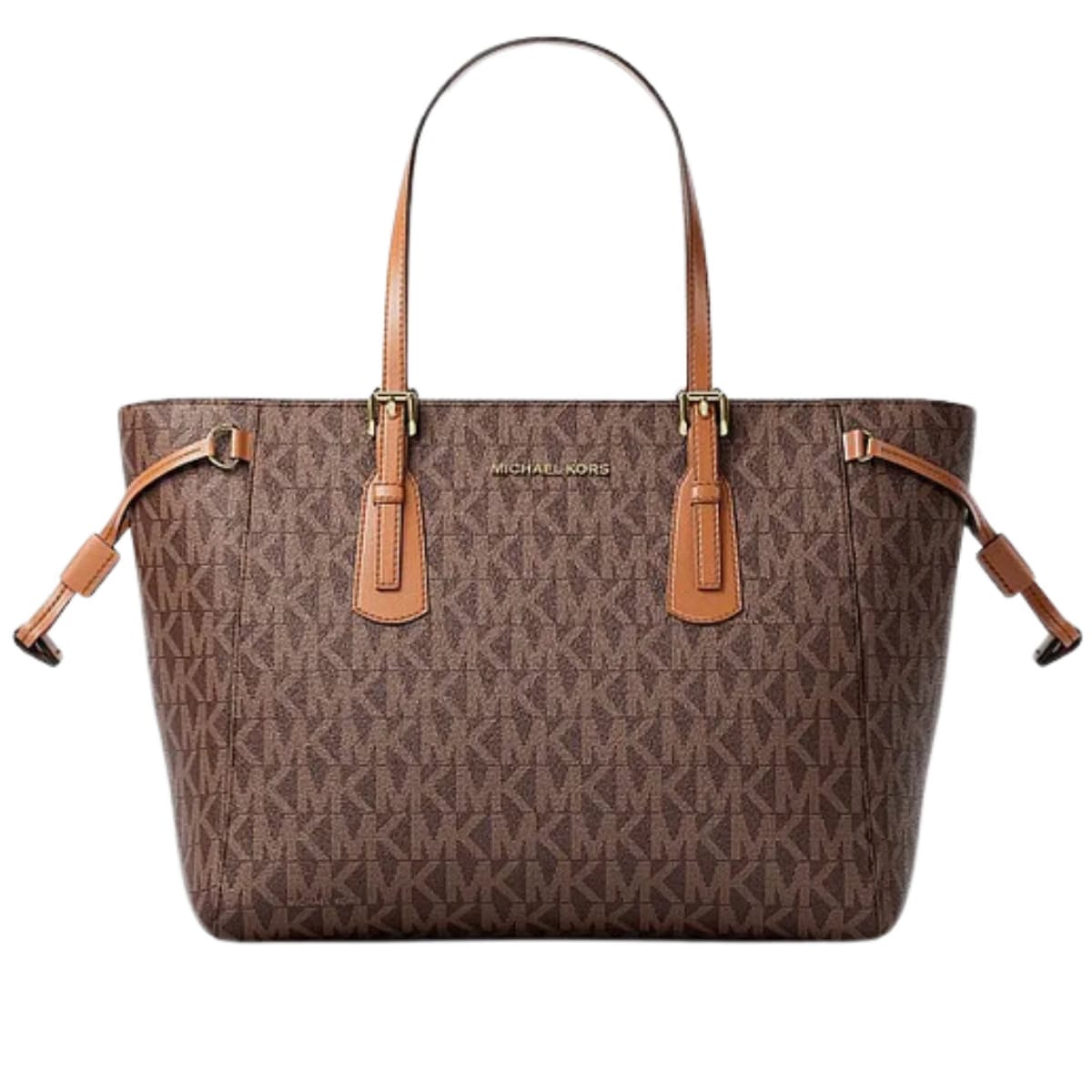 Michael Kors Voyager Extra-Small Signature Logo Convertible Crossbody Bag Brown