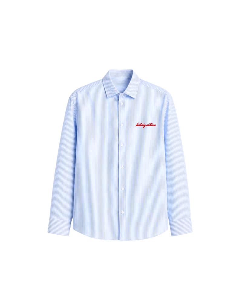 HASHWAY ARCHIVES EMBROIDERED STRIPED SHIRT - SKY BLUE