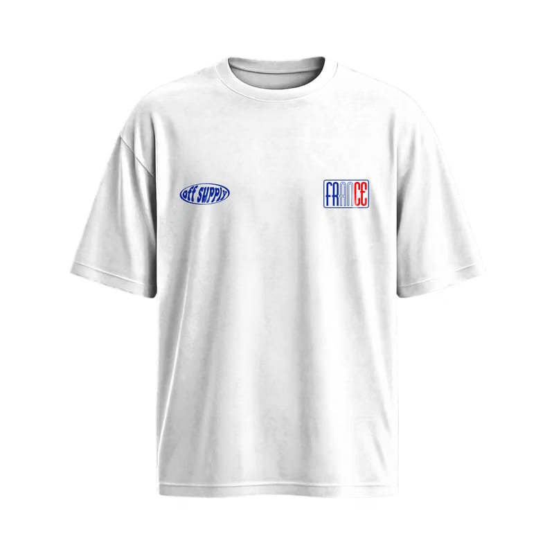 Off Supply Bleu Blanc White T-Shirt