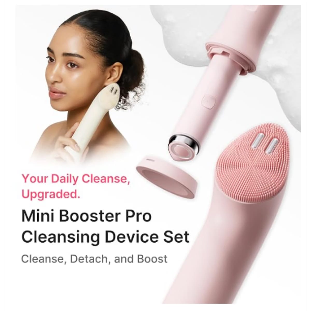 Medicube Mini Booster Pro Plus Cleansing Device Set | 2-in-1 Facial Cleansing, Skincare Device