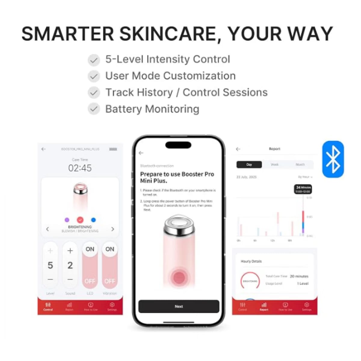 Medicube Mini Booster Pro Plus Cleansing Device Set | 2-in-1 Facial Cleansing, Skincare Device