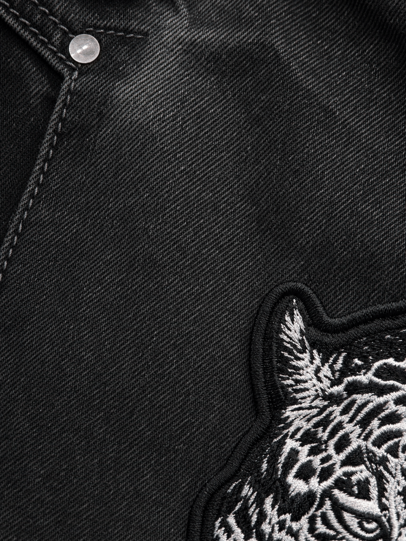 Myugen Tora Embroidered Denim — Black (Limited Edition)