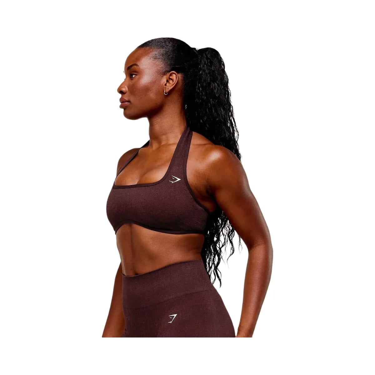 Gymshark Adapt Fleck x Whitney Halterneck Sports Bra - Cherry Purple/Rich Maroon