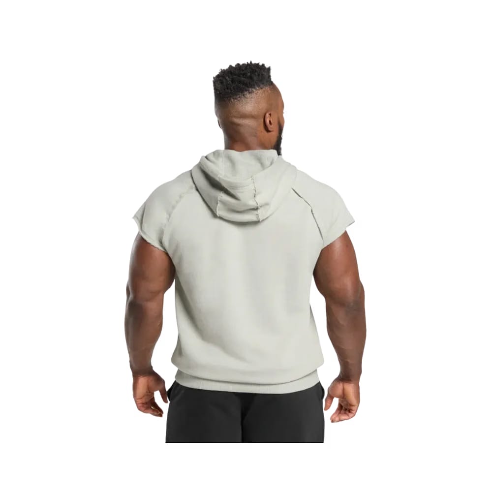 Gymshark Legacy 1/4 Zip Cap Sleeve Hoodie Regular Fit Stone Grey