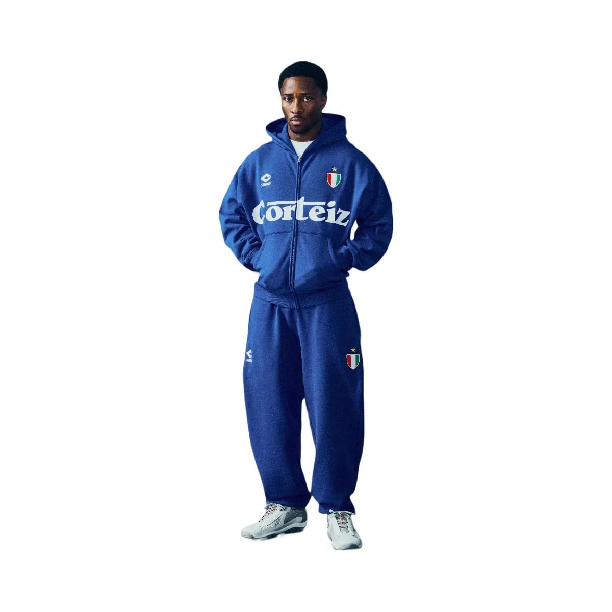 Corteiz Ghini Zip Hoodie Royal Blue