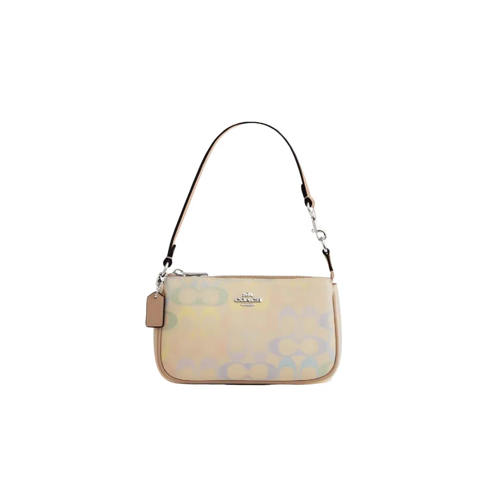 Coach Nolita 19 In Rainbow Signature Canvas Silver Sand Multi