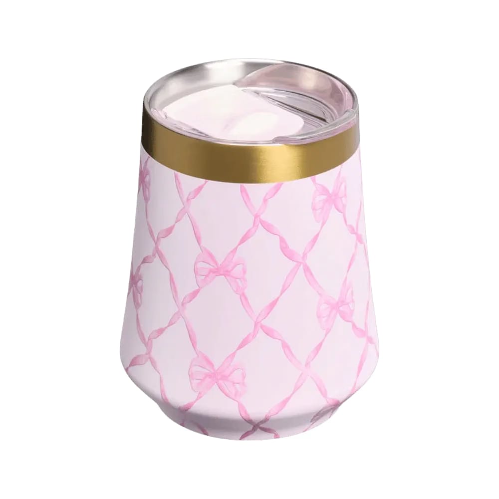 Stanley 1913 X Loveshackfancy Holiday Reserve All Day Wine Set Baby Bow Pink Peppermint 34 OZ
