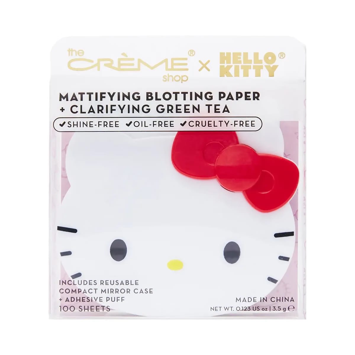 The Crème Shop Hello Kitty Mattifying Blotting Paper + Reusable Mirror Compact