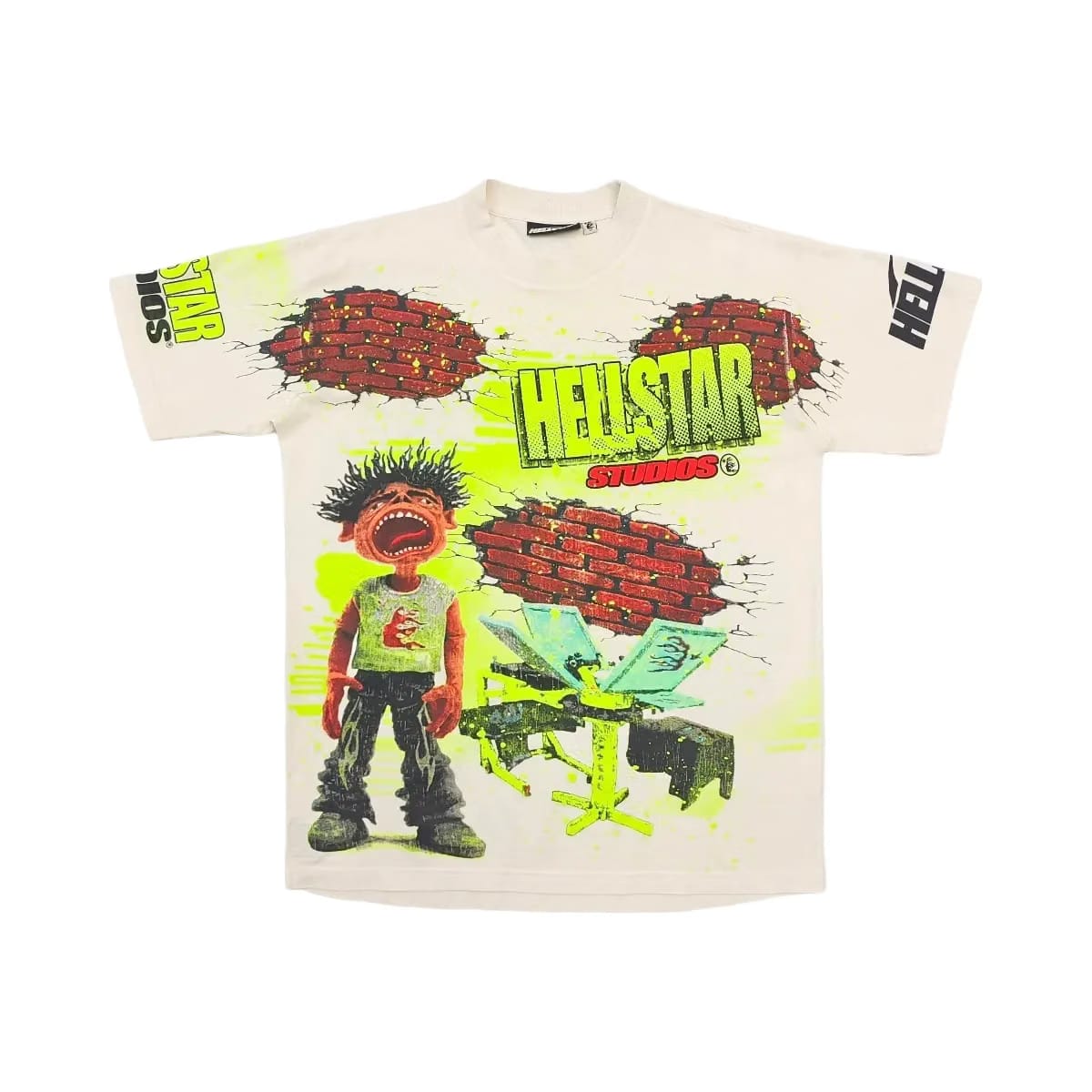 Hellstar Studios Brick Wall T-Shirt White