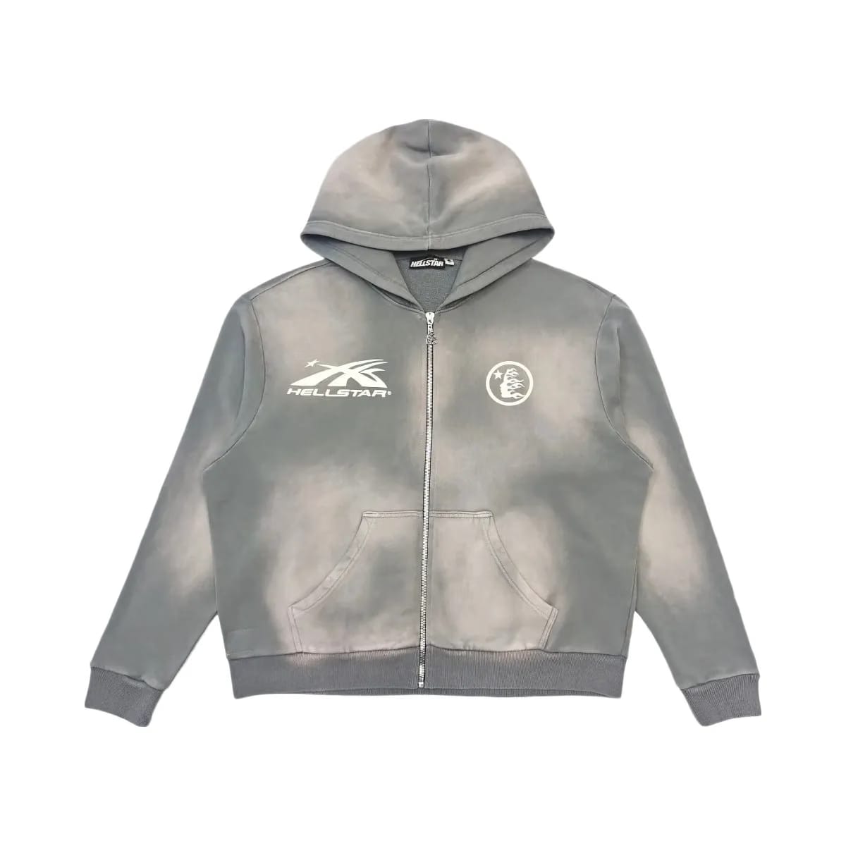 Hellstar Sports Zip Up Sweatshirt Grey