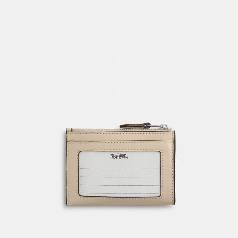 Coach Mini Skinny Id Case Silver Ivory