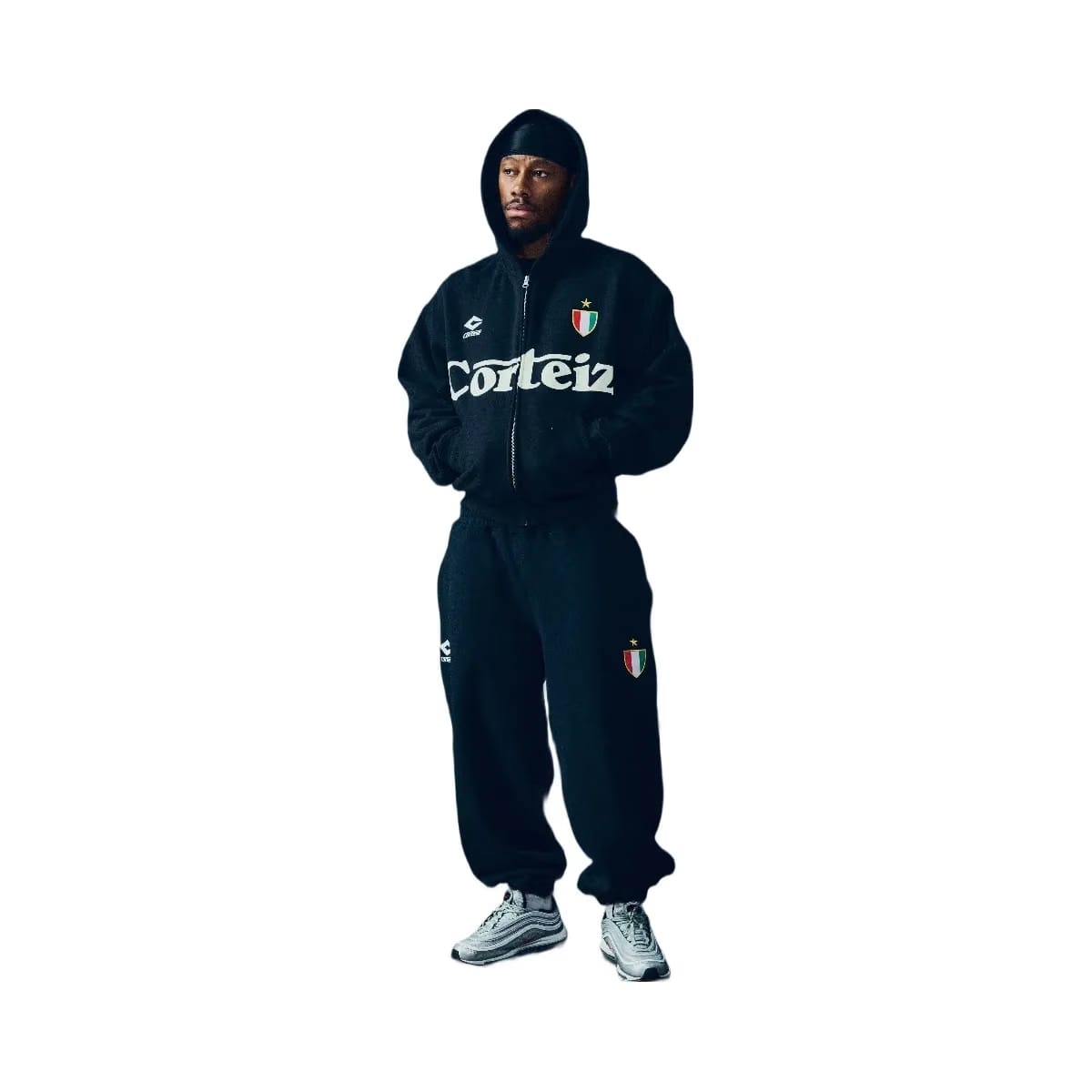 Corteiz Ghini Zip Hoodie Black