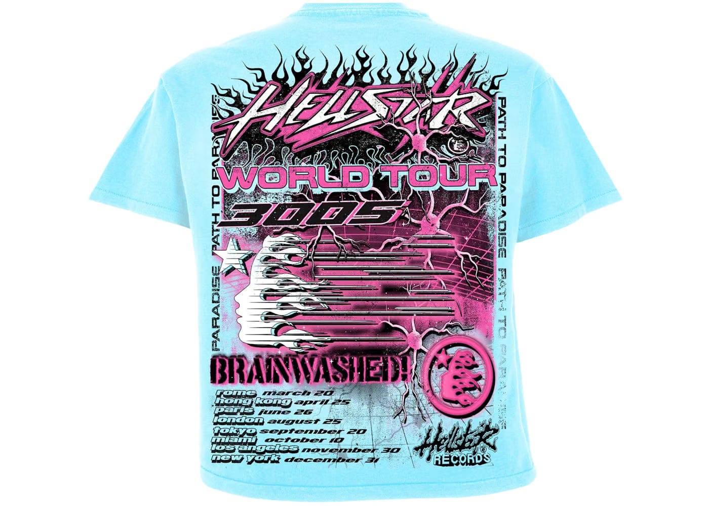 Hellstar Neuron Tour T-Shirt Light Blue