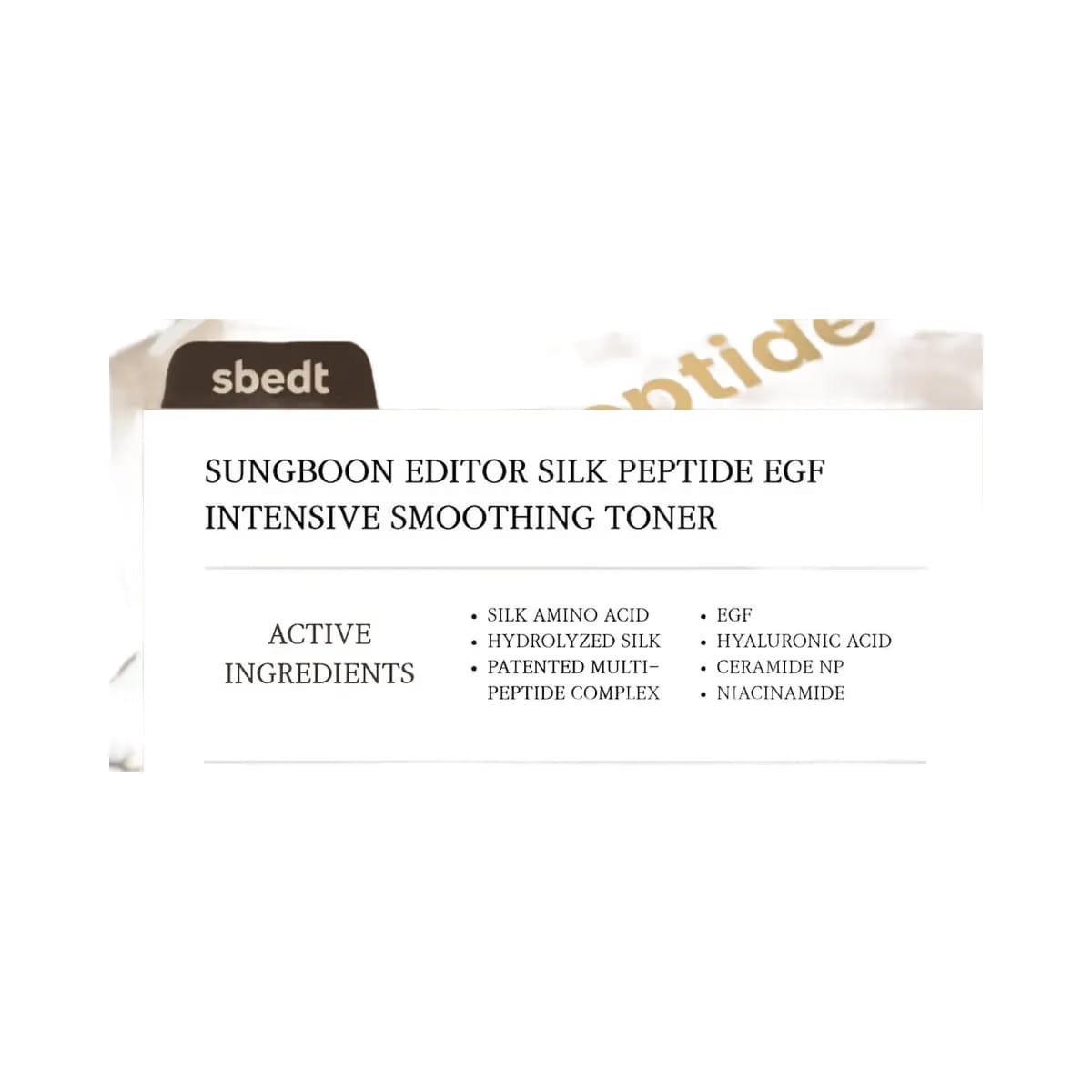 SUNGBOON EDITOR Silk Peptide EGF Smoothing Toner