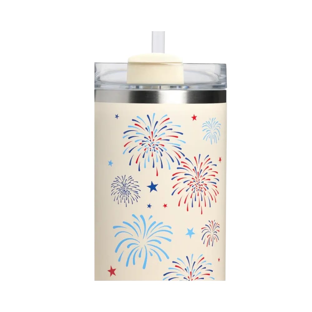 Stanley Quencher H2 0 Flowstate Tumbler Cream Royal Fireworks 40 OZ