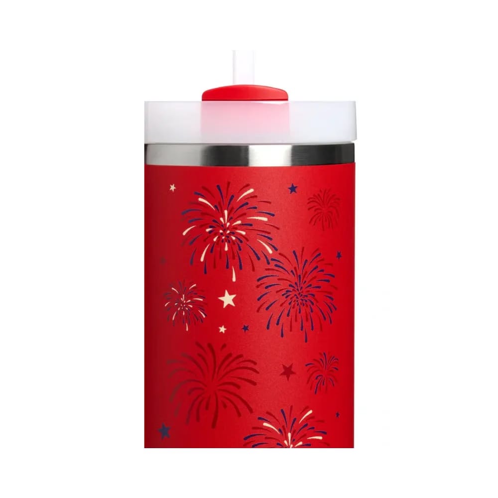Stanley Quencher H2 0 Flowstate Tumbler Chili Red Fireworks 40 OZ
