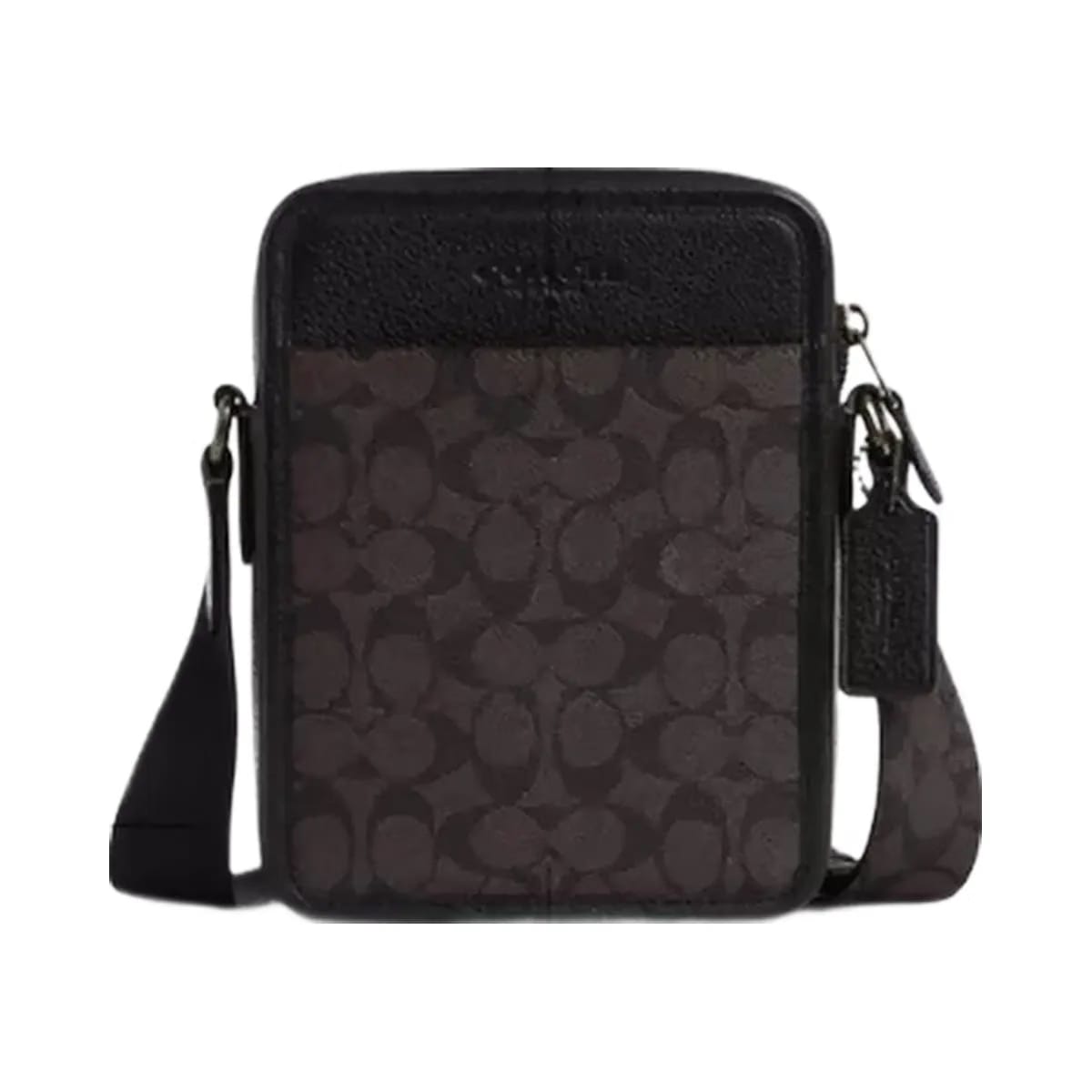 Coach Sullivan Crossbody Bag In Signature Canvas in Gunmetal Walnut Black