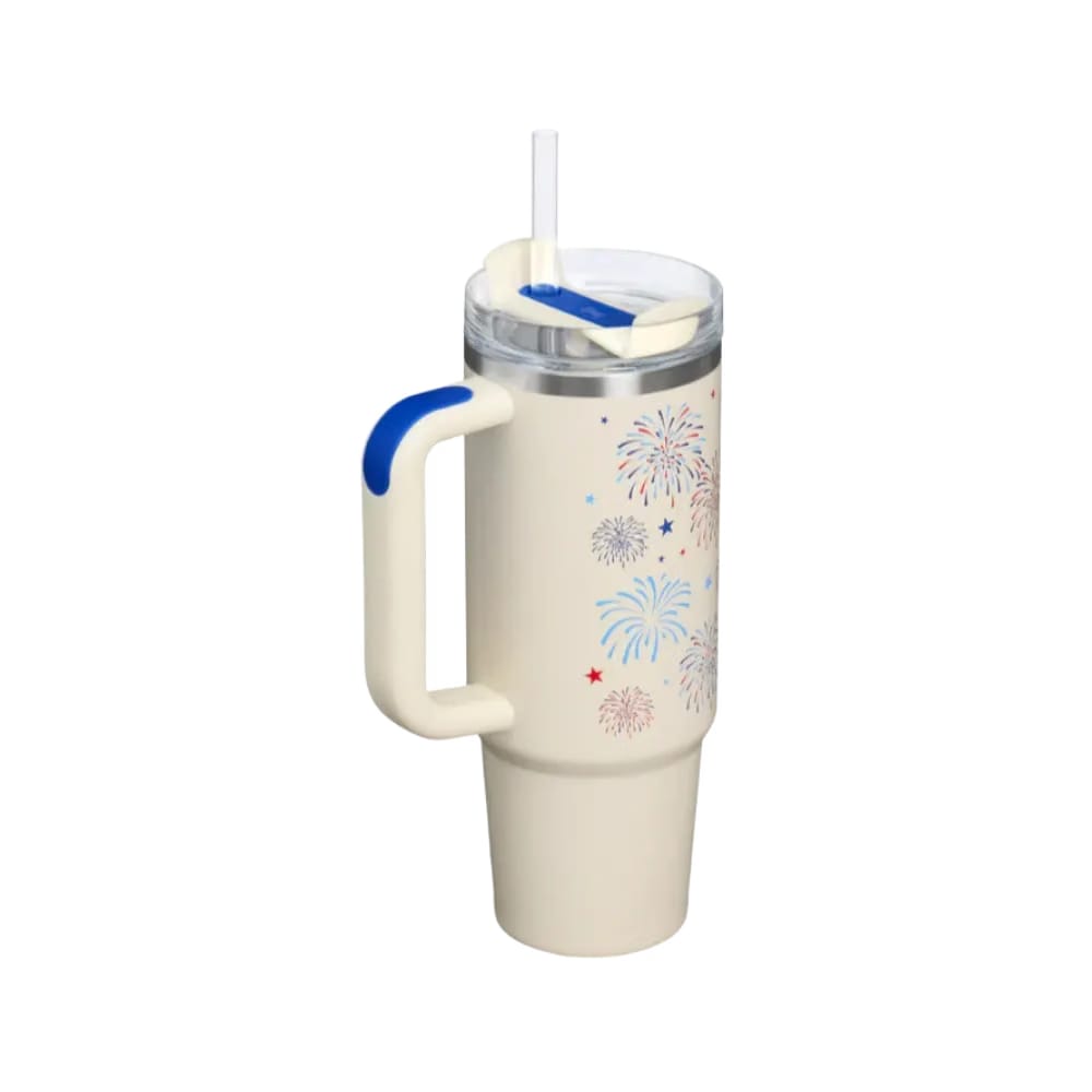Stanley Quencher H2 0 Flowstate Tumbler Cream Royal Fireworks 30 OZ