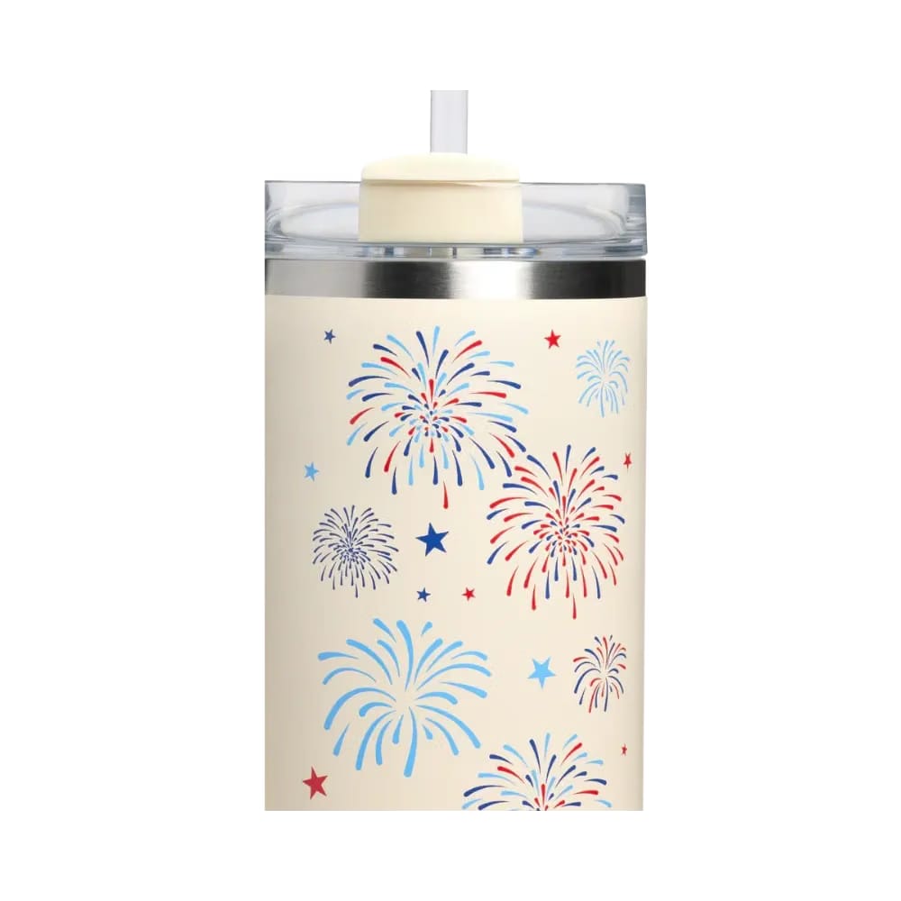 Stanley Quencher H2 0 Flowstate Tumbler Cream Royal Fireworks 30 OZ