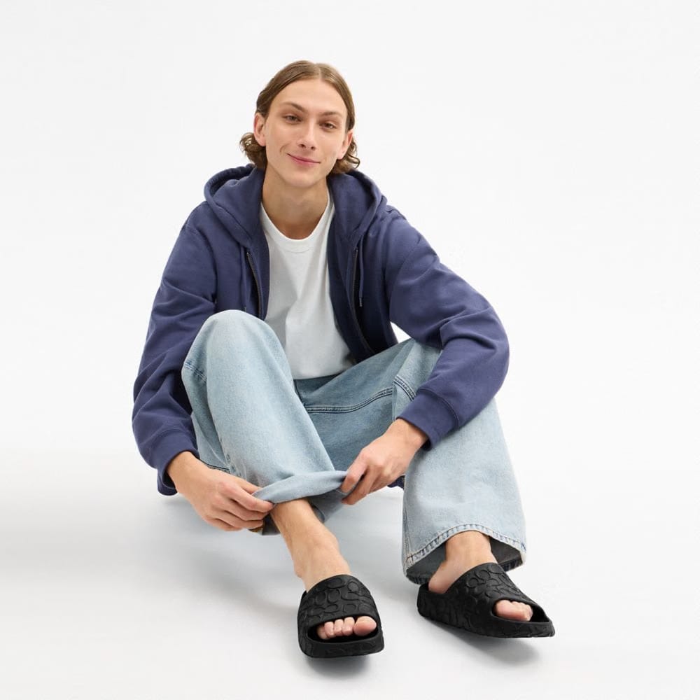 Men's Coach Bay Slide In Signature Black