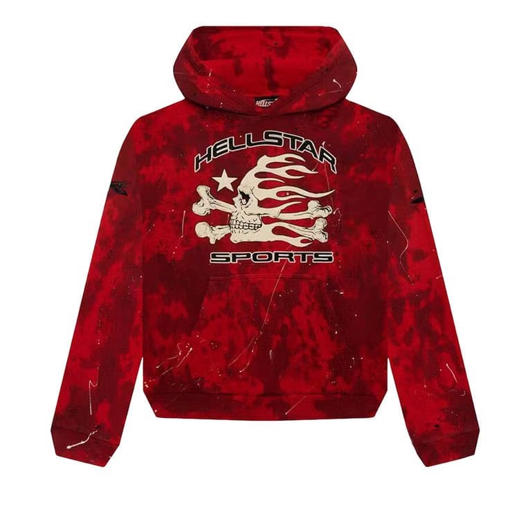 Hellstar Sports Tie Dye Skull Hoodie Red